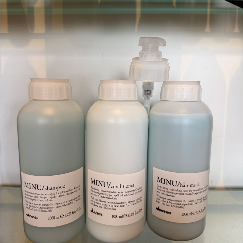 Davines MINU Shampoo, Conditioner, and Hair Mask Set - New Professional Size